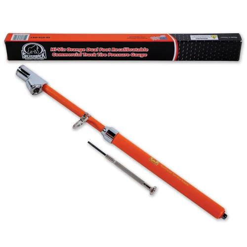 Vista 7 de Silverback Automotive - Medidor de presión de neumáticos de doble pie profesional para camión, acabado texturizado con recubrimiento en polvo negro