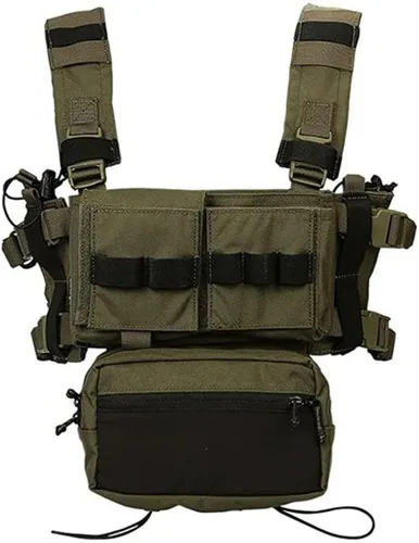 Vista 9 de EMERSONGEAR Tactical MK3 Pecho Rig Chaleco Ajustable Airsoft Molle Modular Micro Lucha Placa Portador Chaleco para Caza Hikng