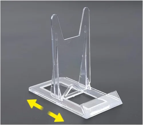 Vista 4 de lasenersm 2 piezas de caballete acrílico soporte de exhibición de placa de plástico, mini caballete soporte de caballete soporte ajustable
