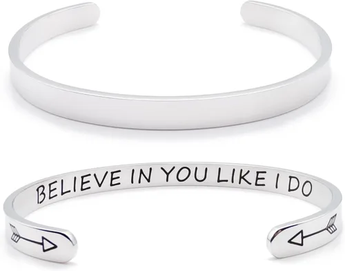 Vista 253 de Pulseras inspiradoras para mujer, joyería de acero inoxidable, con refranes, pulsera motivacional con mensaje oculto, pulseras grabadas para mejor