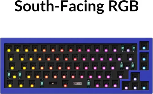 Vista 3 de Keychron Teclado mecánico personalizado Q2 versión barebone con cable de aluminio completo, macro programable QMK/VIA, compatible con Mac Windows