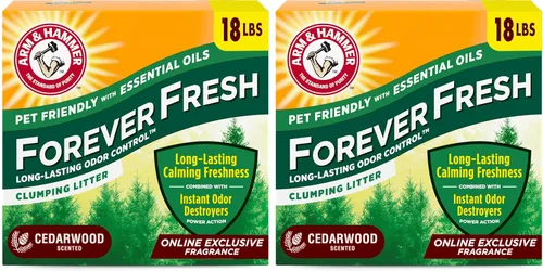 Vista 10 de Arm & Hammer Forever Fresh - Arena aglutinante para gatos, madera de cedro, MultiCat 18 libras, apta para mascotas con aceites esenciales
