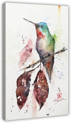 Vista 8 de Póster artístico de Dean Crouser 16 pinturas de acuarela de la familia de colibríes sobre lienzo, póster para decoración de dormitorio, paisaje