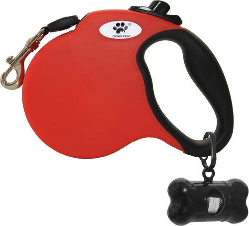 Vista 13 de Correa retráctil de 13 pies para perros grandes de hasta 26 libras, cinta de nailon sin enredos, color negro, S