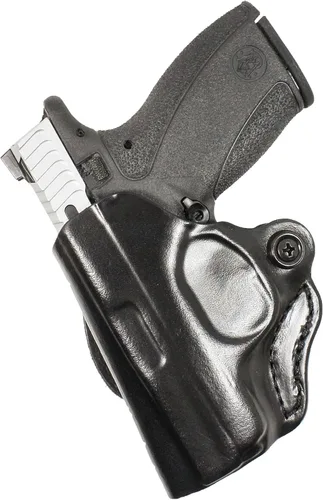Vista 17 de DeSantis Funda de cuero OWB Mini Scabbard para pistolas y revólveres, funda de transporte abierta para hombres y mujeres, de extracción rápida