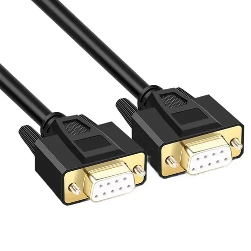 Vista 7 de Cable de extensión de 9 pines DB9 Serial RS232 COM, cable de datos COM de grado industrial hembra a hembra a macho, cable blindado de 9 pines