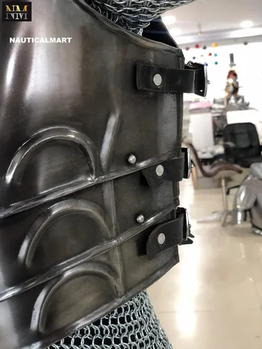 Vista 4 de NauticalMart LARP - Armadura de acero medieval (coraza y placa trasera)