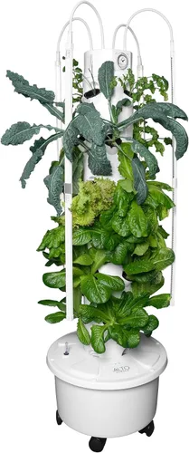 Vista 8 de Torre Hidropónica GX Torre Plantadora Vertical Kit de Sistema de Cultivo Hidropónico Grado Alimentario con 24 Macetas de Red