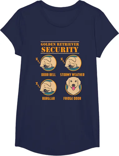 Vista 31 de Camisa Golden Retriever de seguridad Golden Retriever para perro divertido, Negro, S