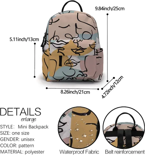 Vista 2 de Mini mochila para niñas, bolsa de tiro con impresión Deanfun bolsa impermeable a la moda, Mnsb-31, Mini Size, Mochilas Sling