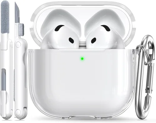 Vista 71 de RFUNGUANGO AirPods Pro Funda Transparente TPU Suave Transparente Blanco