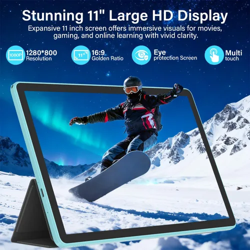 Vista 3 de Tablet Android 15 con teclado, tabletas de 11 pulgadas 20 GB de RAM 128 GB de almacenamiento (2 TB TF), procesador Octa-Core, WiFi 6, 8000 mAh