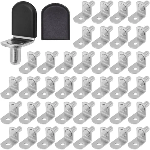 Vista 8 de 50 clavijas de soporte de estante con funda de goma para estantes de vidrio (bronce/L)