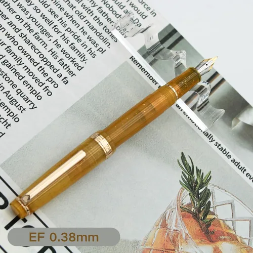 Vista 51 de 82 Pluma estilográfica - Barril de material acrílico, plumín extrafino de iridio con convertidor de tinta, pluma de escritura suave, diseño clásico