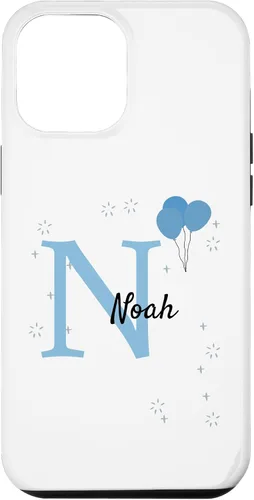 Vista 6 de iPhone 14 Noah Motif with Boys Name - Funda con aspecto azul