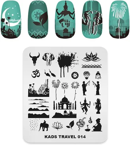 Vista 4 de Placa de estampación de uñas de acero inoxidable Plantilla de placas de uñas de esmalte de uñas estampado de estilo chino Antigüedad Imagen