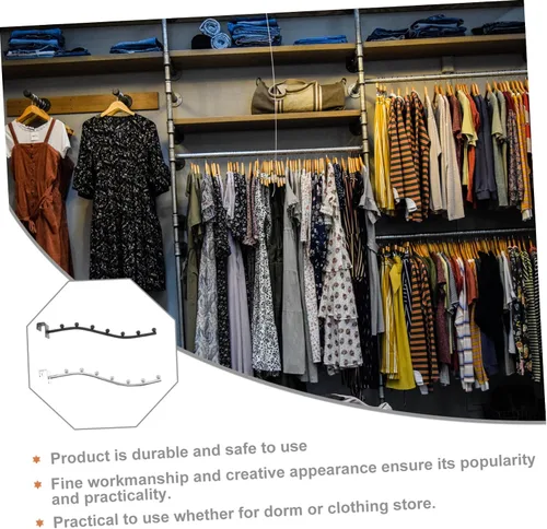 Vista 5 de Zerodeko 2 ganchos de ropa de acero inoxidable para tienda de ropa, perchero para perchero, ganchos para tienda de ropa, colgador de ropa, perchero