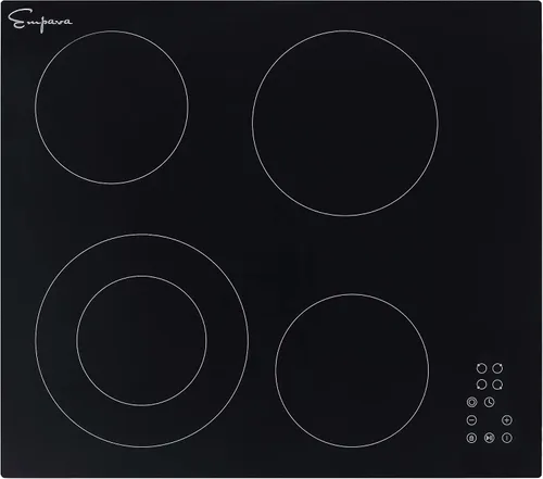 Vista 2 de Empava Estufa eléctrica radiante de 24 pulgadas, 4 quemadores, con temporizador de 1 a 99 minutos y 9 niveles de calefacción, superficie de vidrio