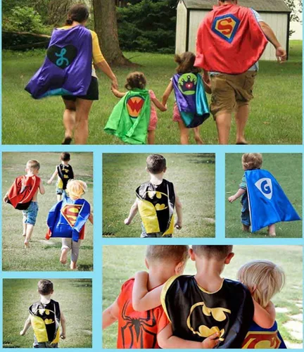 Vista 8 de Superhero Capes for Kids Halloween Costumes and Dress upSuper Mario Cape and Mask Set for Mario Party Supplies