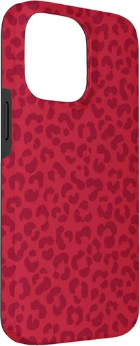 Vista 3 de Carcasa para iPhone 14 Pro Max con estampado de leopardo, guepardo y animal, color rojo claro
