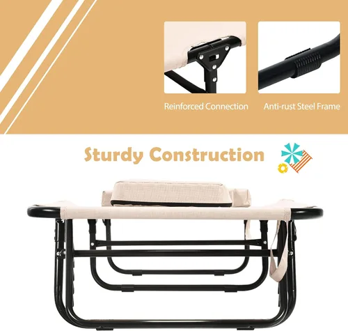 Vista 5 de COSTWAY Tumbona plegable para cama ajustable para patio y playa