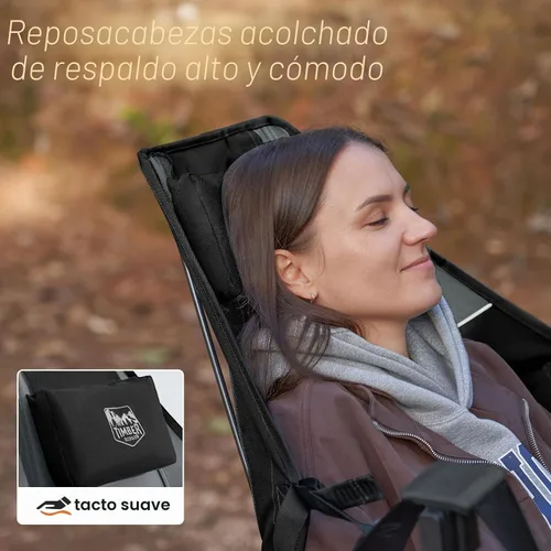 Vista 5 de TIMBER RIDGE Silla de camping hamaca, sillas de campamento oscilantes