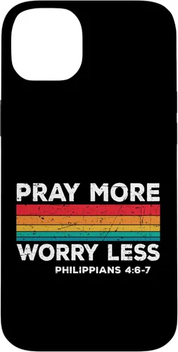Vista 15 de iPhone 16 Faith Christians God Jesus Pray more worry less Case