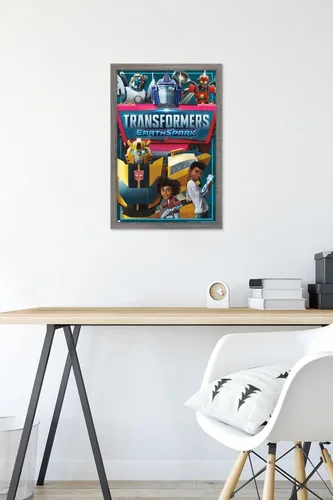 Vista 6 de Trends International Transformers: Earthspark - Póster de pared de grupo, 14.725 x 22.375 pulgadas, versión enmarcada de madera de granero