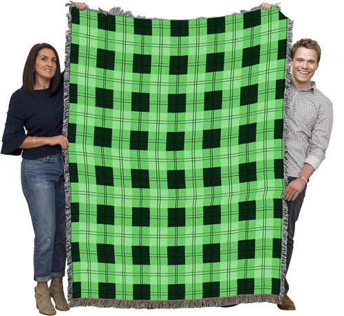 Vista 23 de Pure Country Weavers - Manta a cuadros Black Watch Tartan - Tapicería de regalo tejida con patrones, de algodón - Fabricada en Estados Unidos (72x54)