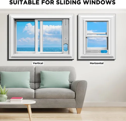 Vista 5 de TURBRO Kit de ventilación de ventana de aire acondicionado portátil, placa deslizante para aire acondicionado portátil, longitud ajustable, kit