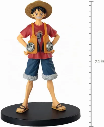 Vista 3 de Banpresto - Figurine One Piece - DXF The Grandline Men Vol. 1 One Piece Rojo - Monkey D. Luffy, Negro