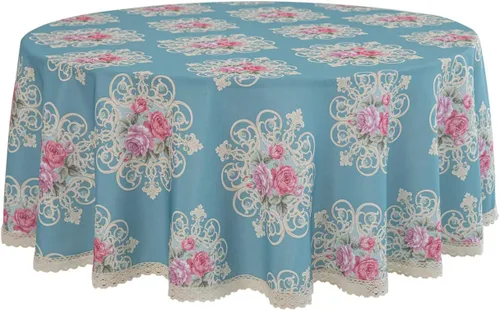 Vista 12 de Mantel cuadrado con estampado floral de 38 x 38 pulgadas, resistente a las manchas e impermeable, para cocina, comedor, interior y exterior