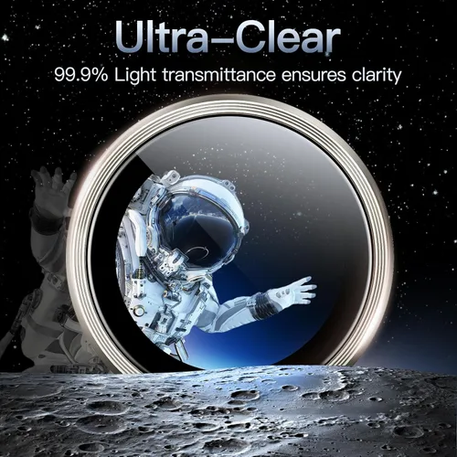 Vista 6 de JETech Protector de lente de cámara para iPhone 16 Pro/16 Pro Max, titanio natural Vidrio templado 9H, cubierta de anillo individual de metal
