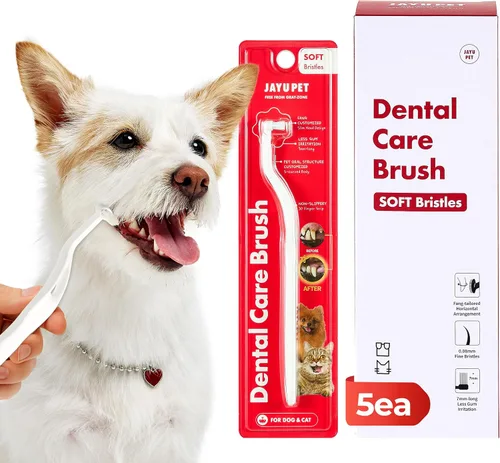 Vista 17 de JAYU PET Cepillo de Cuidado Dental (Cerdas de Borde) 1 unidad - Cepillo de Dientes para Perro con Cabeza Micro Redonda, Cepillo de Dientes