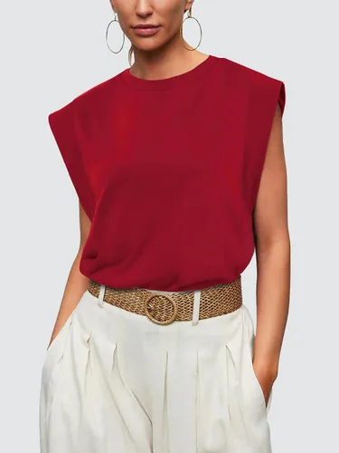 Vista 2 de WIHOLL Camisetas de manga casquillo para mujer, camisetas básicas de verano, estilo casual, ajuste holgado, moda 2024