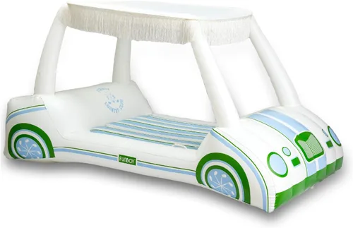 Vista 10 de FUNBOY Giant Inflatable Luxury Golf Cart Pool Float, Two Cup Holders, Removable Fringe Shade, Float for Summer Pool Party and Entertainment Carrito