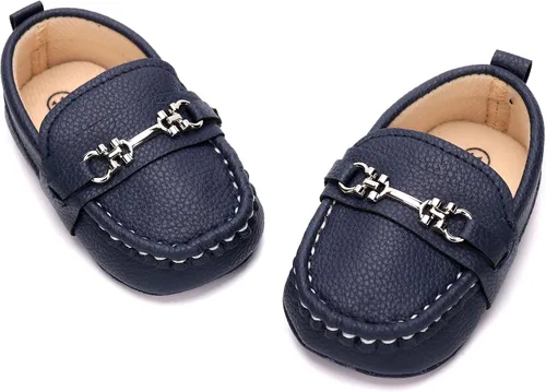 Vista 2 de LONSOEN Mocasines para bebés y niños y niñas, Mocasín