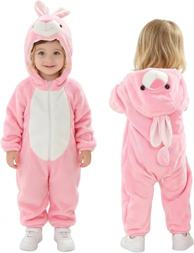 Vista 12 de TONWHAR - Disfraz unisex de animal para bebé y niño pequeño, con capucha, mameluco para invierno, conjunto de disfraz Azul (blue koala)