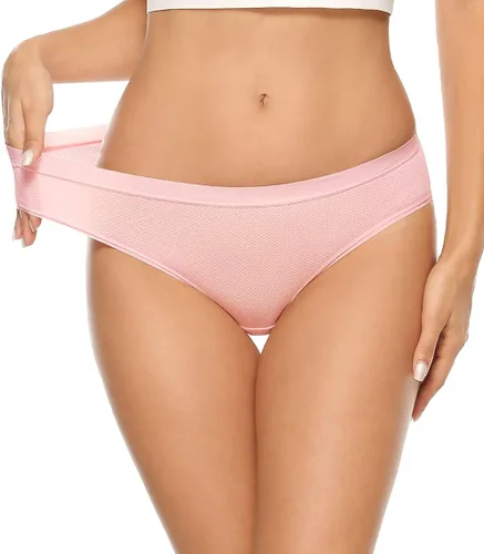 Vista 3 de Xibing Paquete de 10 bragas de bikini elásticas transpirables para mujer, cintura baja, malla hipster