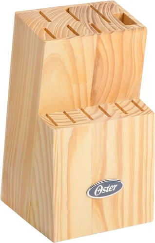 Vista 6 de Oster Lindbergh Juego de cuchillos de cocina con bloque de acero inoxidable de 14 piezas, negro - Cuchillos para cocina