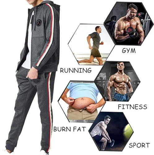 Vista 5 de Chándal deportivo con capucha para hombre, casual, con cierre completo