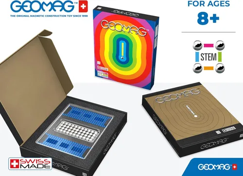 Vista 5 de Geomag Masterbox - Juguetes magnéticos para niños a partir de 8 años, 248 imanes educativos azules para niños, bloques magnéticos, azulejos