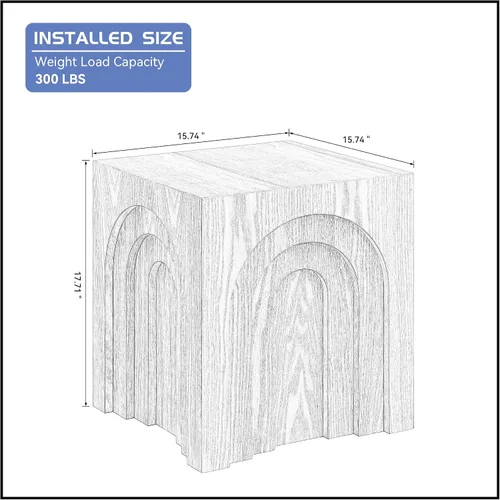 Vista 2 de Mesa auxiliar cuadrada de 15.74 pulgadas para sala de estar, mesa de centro minimalista, mesa de centro moderna, mesa de té, mesa auxiliar, mesa