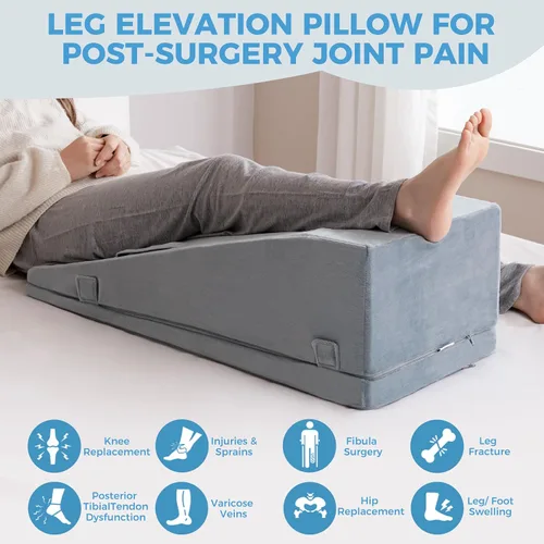 Vista 4 de Ganondorf Almohada de elevación de piernas, almohada de cuña ajustable de espuma de alta calidad que alivia el dolor articular después