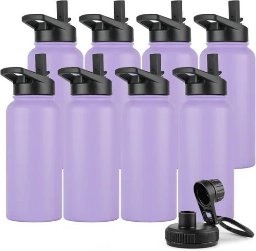 Vista 66 de DOMICARE Botella de agua para niños de 16 onzas para la escuela, de acero inoxidable, con aislamiento al vacío de doble pared, botella de agua