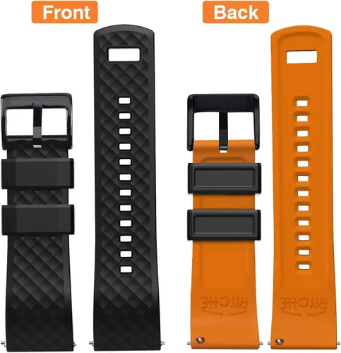 Vista 5 de Ritche - Bandas de silicona para reloj de 1819 20 21 22 23 y 24 mm de liberación rápida de hule para hombre