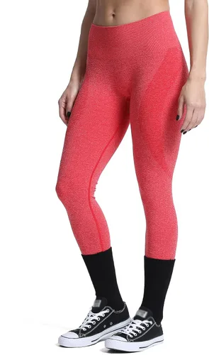 Vista 4 de Aoxjox Leggings de entrenamiento sin costuras para mujer, con contorno de sonrisa, cintura alta, pantalones de yoga para gimnasio