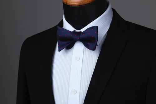 Vista 53 de HISDERN Pajaritas para hombre, diseño de lunares, corbatín y bolsillo cuadrado, clásico, esmoquin de negocios, boda, pajaritas, pañuelo