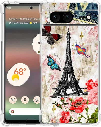 Vista 17 de Pixel 7 - Funda protectora de poliuretano termoplástico resistente a los arañazos y a prueba de golpes con diseño de mandala de pavo real colorido