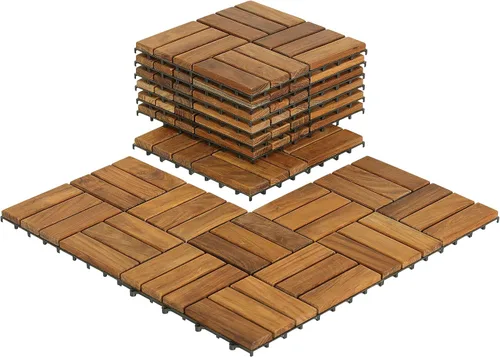 Vista 4 de Bare Decor EZ-Floor Pieza de Borde Final Piso Encastrable en Madera Maciza de Teca (Juego de 2)
